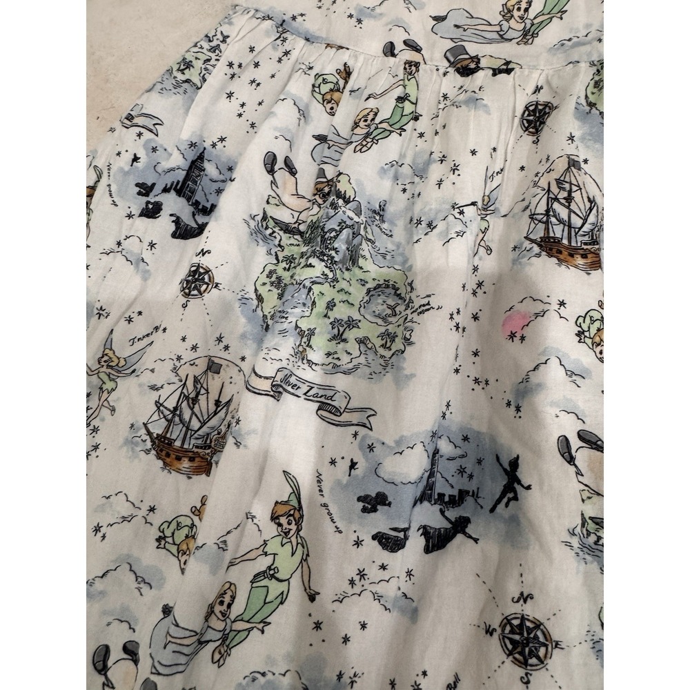Disney Janie and Jack Girls Size 7 Dress Tinker Bell Fairy Print Puff Sleeves - Picture 4 of 11